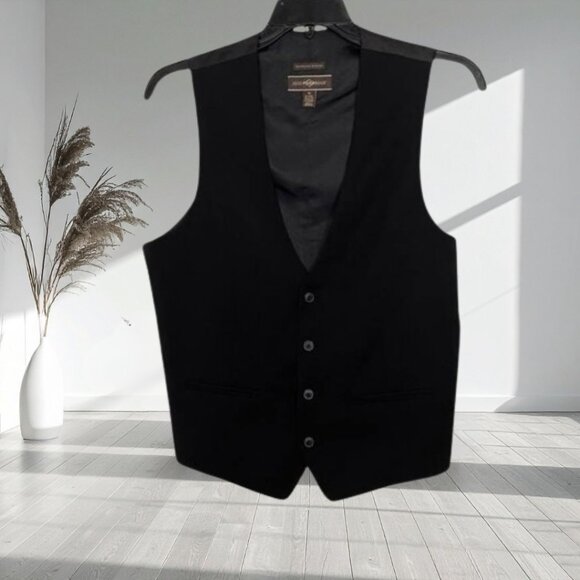 Joseph Abboud Performance Separates Wool Blend Black Vest Size Medium - Picture 1 of 11
